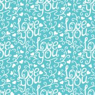 Valentine seamless hearts and Love you pattern N38