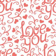 Valentine seamless hearts and Love you pattern N39