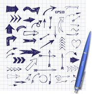 Pen sketch arrow collection for your design