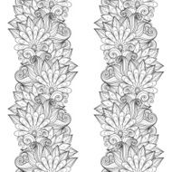 Vector Seamless Monochrome Floral Pattern N76