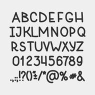 Type letters numbers and punctuation marks Hand drawin alphabet handwritting N9