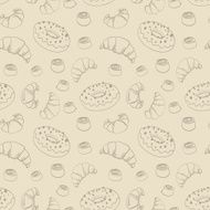Cute seamless pattern with different sweets N3
