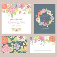 Wedding invitation card with beautiful flowers