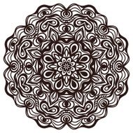 Hand drawn abstract ornamental round lace doily