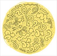 Set of doodle hand drawn arrow elements in circle