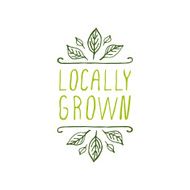 Locally grown - product label on white background