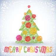 Christmas greeting card with special font and hand drawn lines