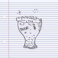 Simple doodle of a beer glass N6