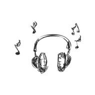 Simple doodle of a set headphones