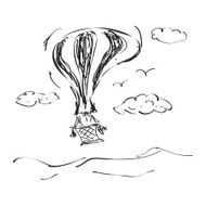 Simple doodle of a hot air balloon N4