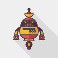 robot concept flat icon with long shadow eps10 N126