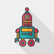 robot concept flat icon with long shadow eps10 N127
