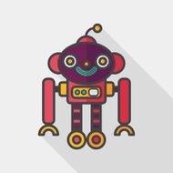 robot concept flat icon with long shadow eps10 N128