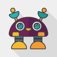 robot concept flat icon with long shadow eps10 N130