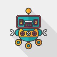 robot concept flat icon with long shadow eps10 N133