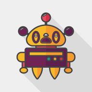 robot concept flat icon with long shadow eps10 N140