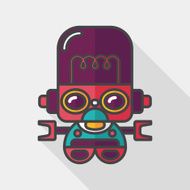 robot concept flat icon with long shadow eps10 N143