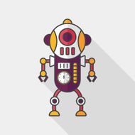 robot concept flat icon with long shadow eps10 N149