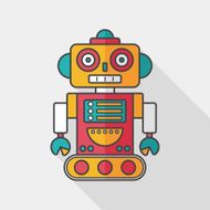 robot concept flat icon with long shadow eps10 N150