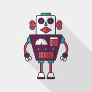 robot concept flat icon with long shadow eps10 N151