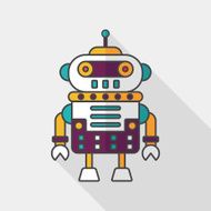 robot concept flat icon with long shadow eps10 N152