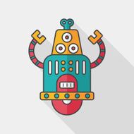 robot concept flat icon with long shadow eps10 N154