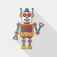 robot concept flat icon with long shadow eps10 N155