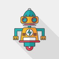 robot concept flat icon with long shadow eps10 N157