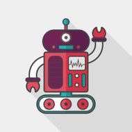robot concept flat icon with long shadow eps10 N158