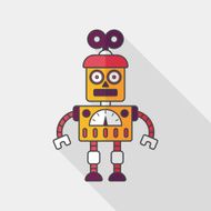 robot concept flat icon with long shadow eps10 N159