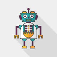 robot concept flat icon with long shadow eps10 N160
