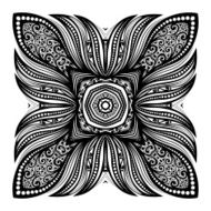 Vector Beautiful Deco Black Square N28