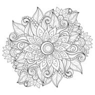 Vector Monochrome Floral Background N14