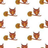 Cute little owls Seamless pattern N3