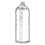 Vector Sketch Aerosol Spray with Paint