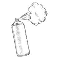 Vector Sketch Aerosol Spray with Paint N2
