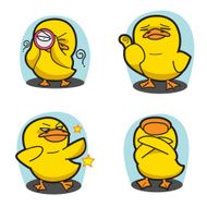 Duck Cartoon Vector Set 4