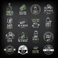 Money badge and logo design Quote text