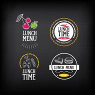 Lunch menu logo and badge design