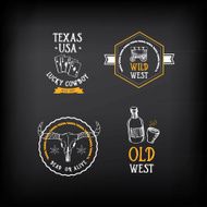 Wild west badges design Vintage western elements
