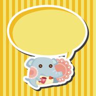 animal elephant having afternoon tea theme elements N3
