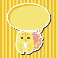 animal cat having afternoon tea theme elements N4