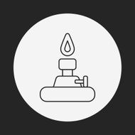 Alcohol lamp line icon N5