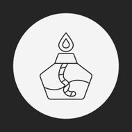 Alcohol lamp line icon N9