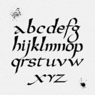 Vector alphabet Hand drawn letters written with flat pen N2