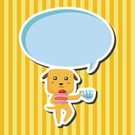 animal dog having afternoon tea theme elements N5