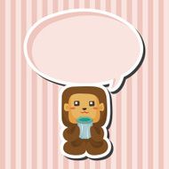 animal monkey having afternoon tea theme elements N3