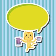 animal tiger having afternoon tea theme elements N5