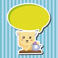 animal goat having afternoon tea theme elements N4