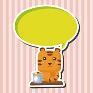 animal tiger having afternoon tea theme elements N6